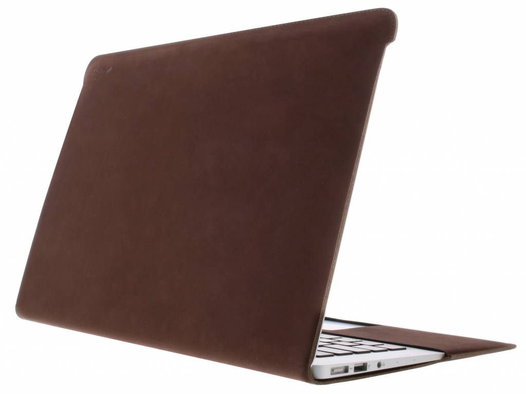 Image of Easy-Fit Nubuck Leather Cover voor de MacBook 12 inch - Chocolate