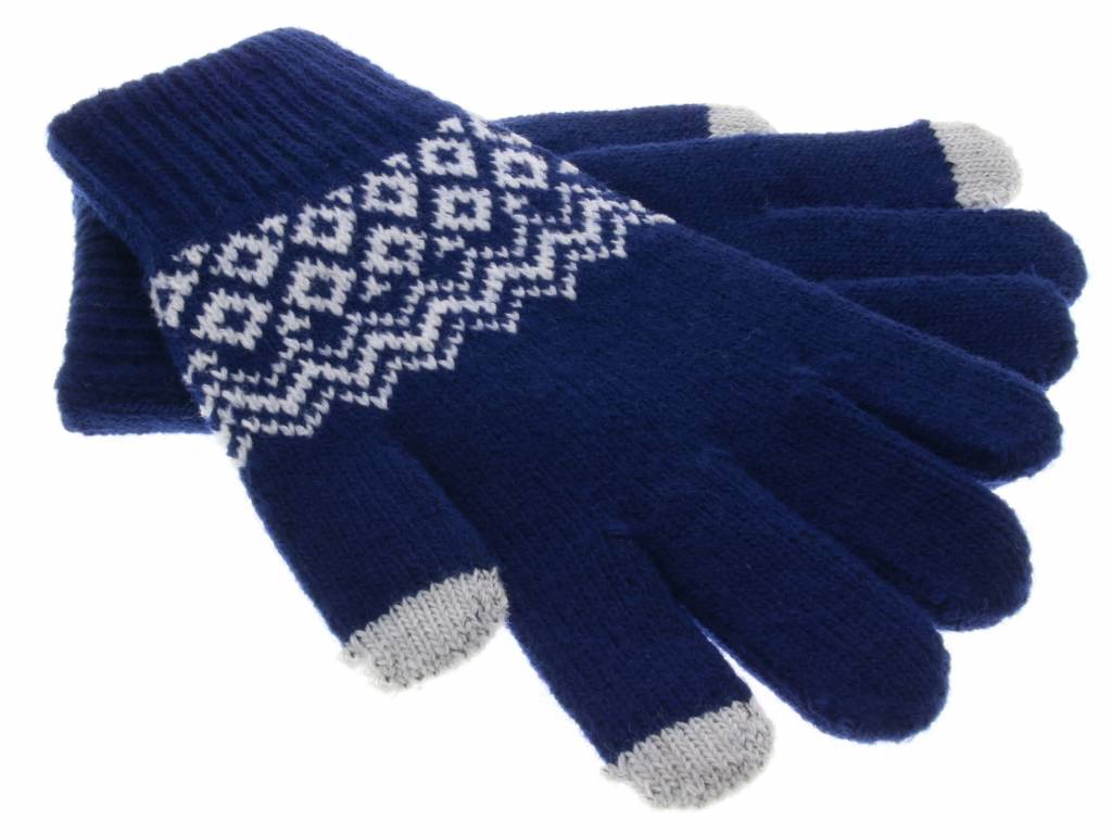 Image of Blauwe Noorse design touchscreen handschoenen - M