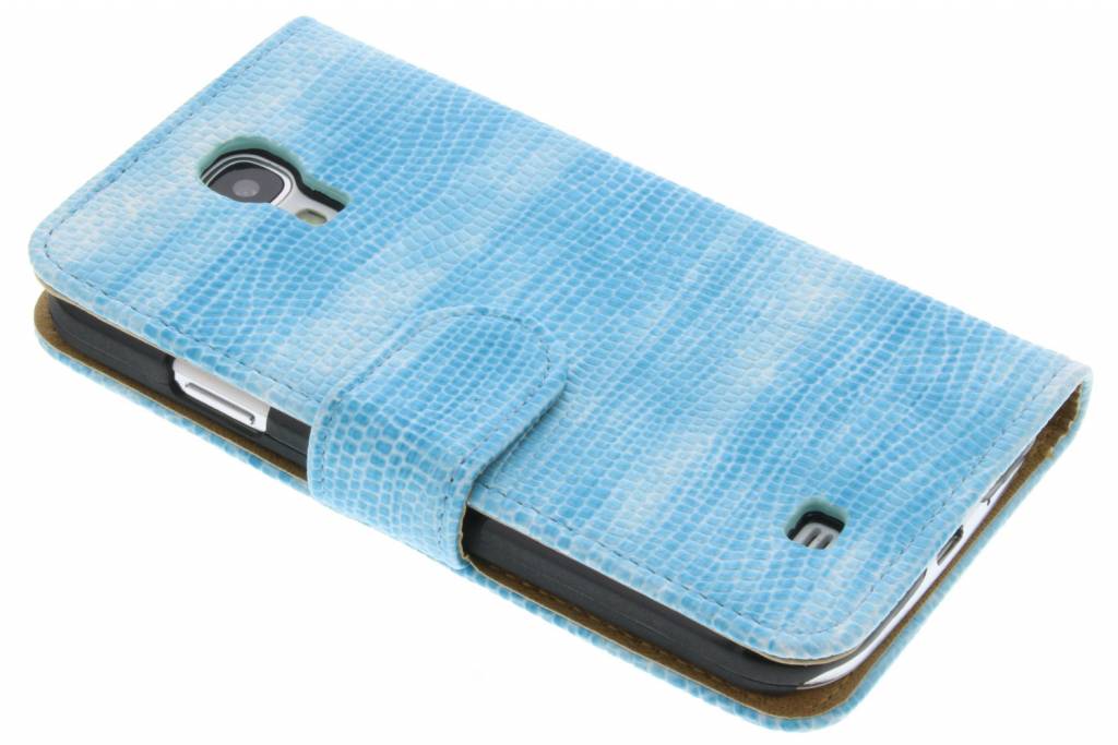 Image of Turquoise hagedis design booktype hoes voor de Samsung Galaxy S4