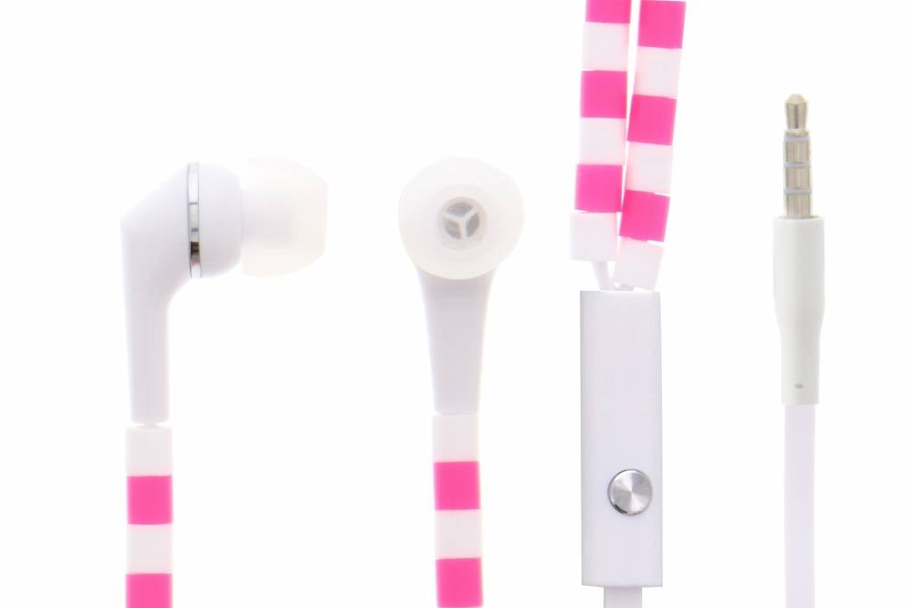 Image of Necklace in-ear headphones - Roze / Wit