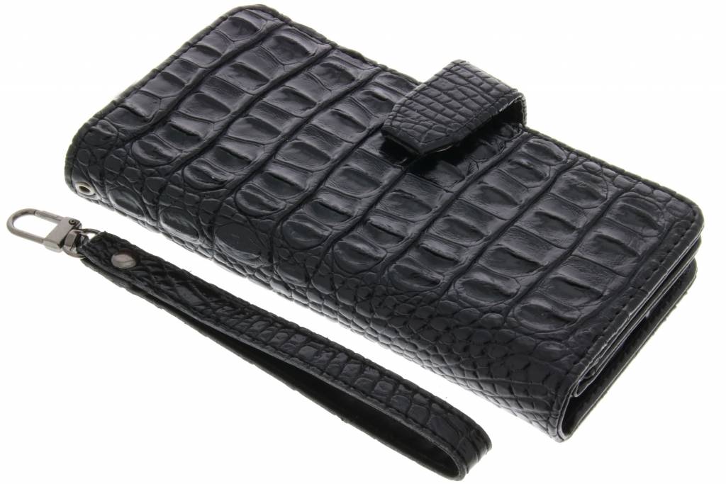 Image of Zwarte Krokodil Wallet Case voor de Motorola Moto X Style