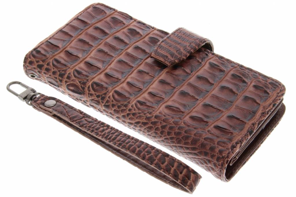 Image of Bruine Krokodil Wallet Case voor de Motorola Moto G4 (Plus)