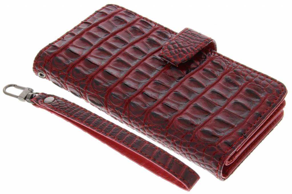 Image of Rode Krokodil Wallet Case voor de Motorola Moto G4 (Plus)