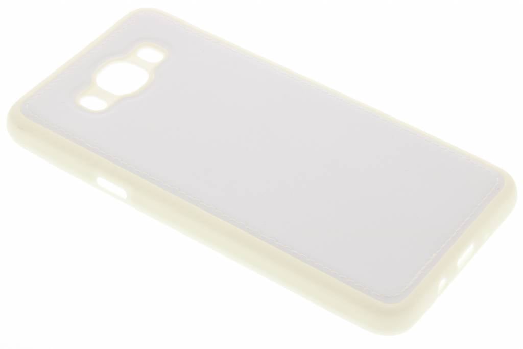 Image of Witte lederen TPU case voor de Samsung Galaxy J7 (2016)