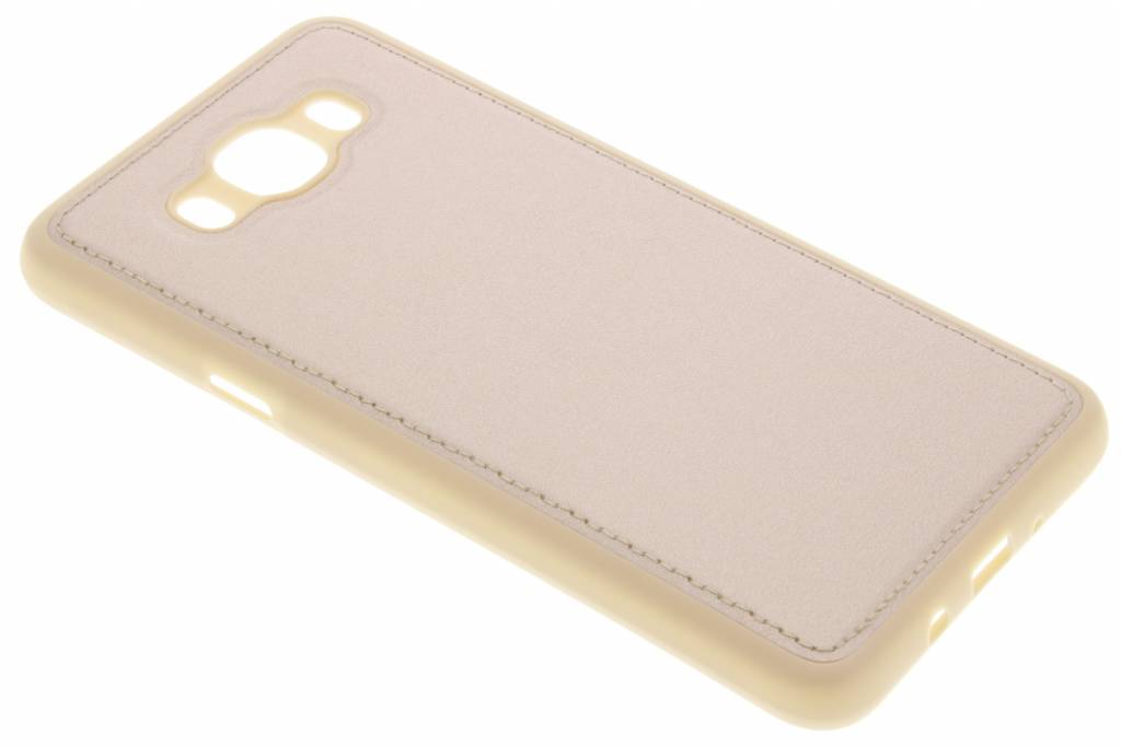 Image of Gouden metallic lederen TPU case voor de Samsung Galaxy J7 (2016)