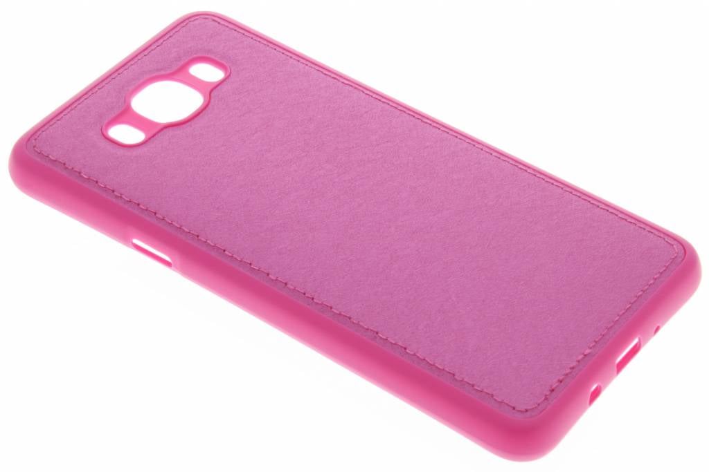 Image of Fuchsia metallic lederen TPU case voor de Samsung Galaxy J7 (2016)