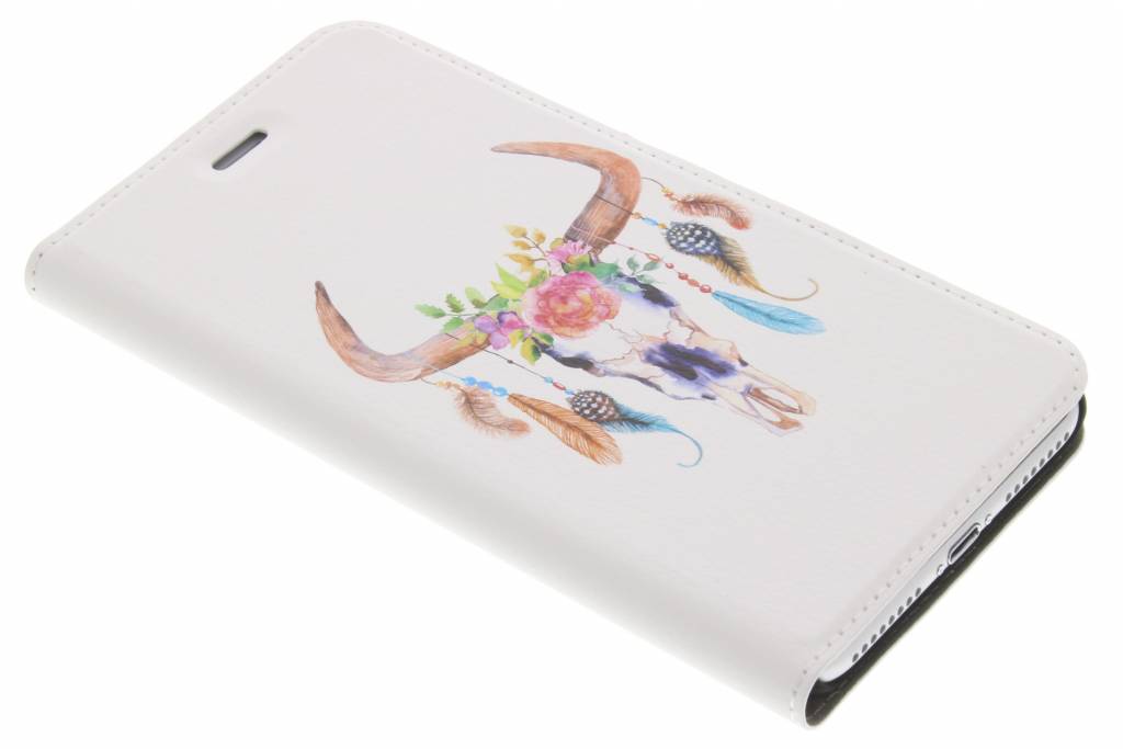 Image of Bull Skull Feathers Design Booklet voor de iPhone 7 Plus