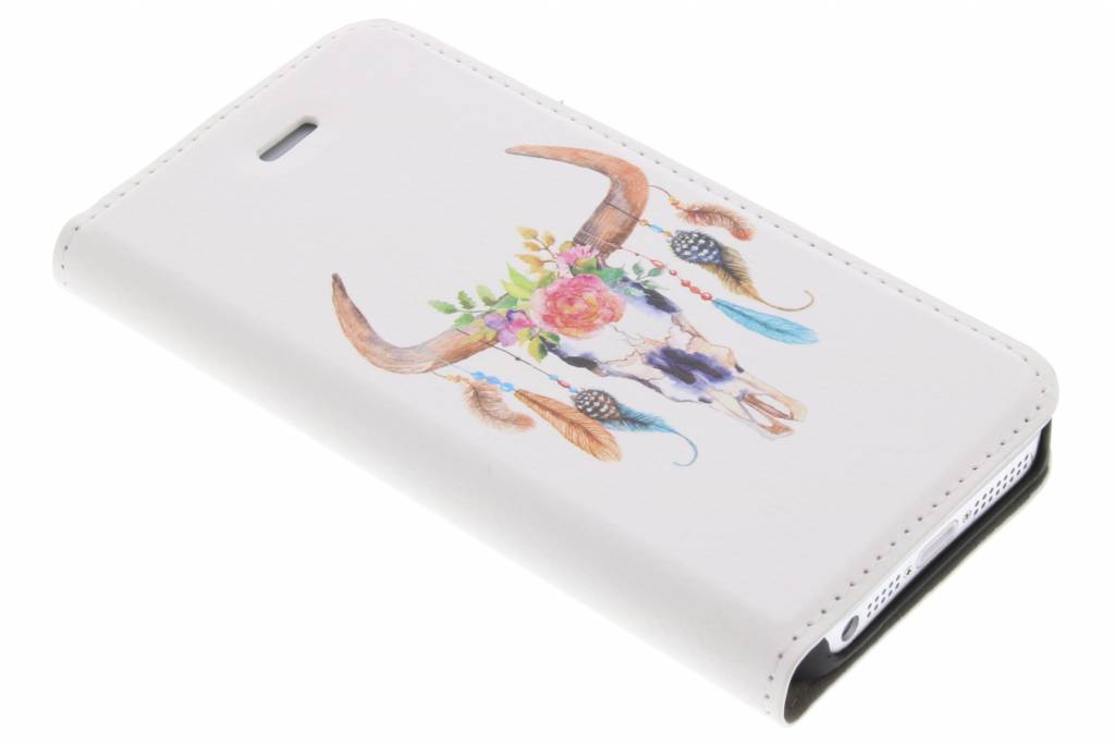 Image of Bull Skull Feathers Design Booklet voor de iPhone 5 / 5s / SE