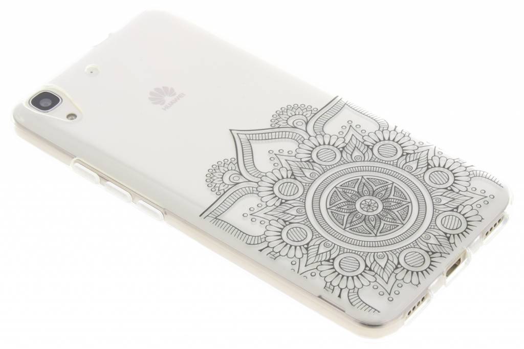 Image of Zwart mandala design TPU hoesje voor de Huawei Y6