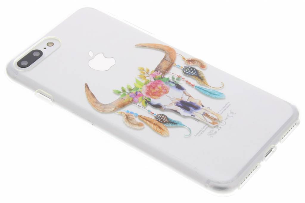 Image of Bull Skull Feathers design TPU hoesje voor de iPhone 7 Plus