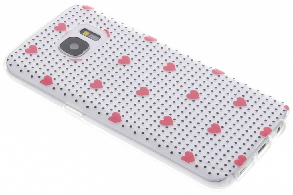 Image of Pink dots and hearts design TPU hoesje voor de Samsung Galaxy S7