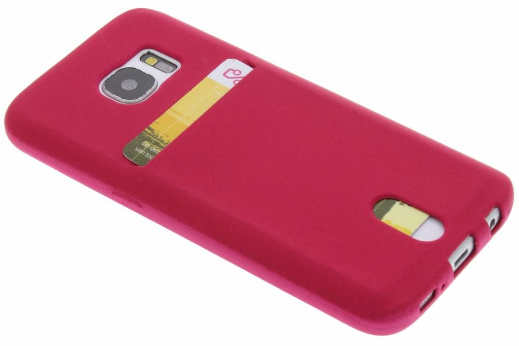 Image of Fuchsia TPU siliconen card case voor de Samsung Galaxy S7