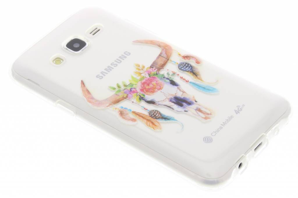 Image of Bull Skull Feathers design TPU hoesje voor de Samsung Galaxy J5