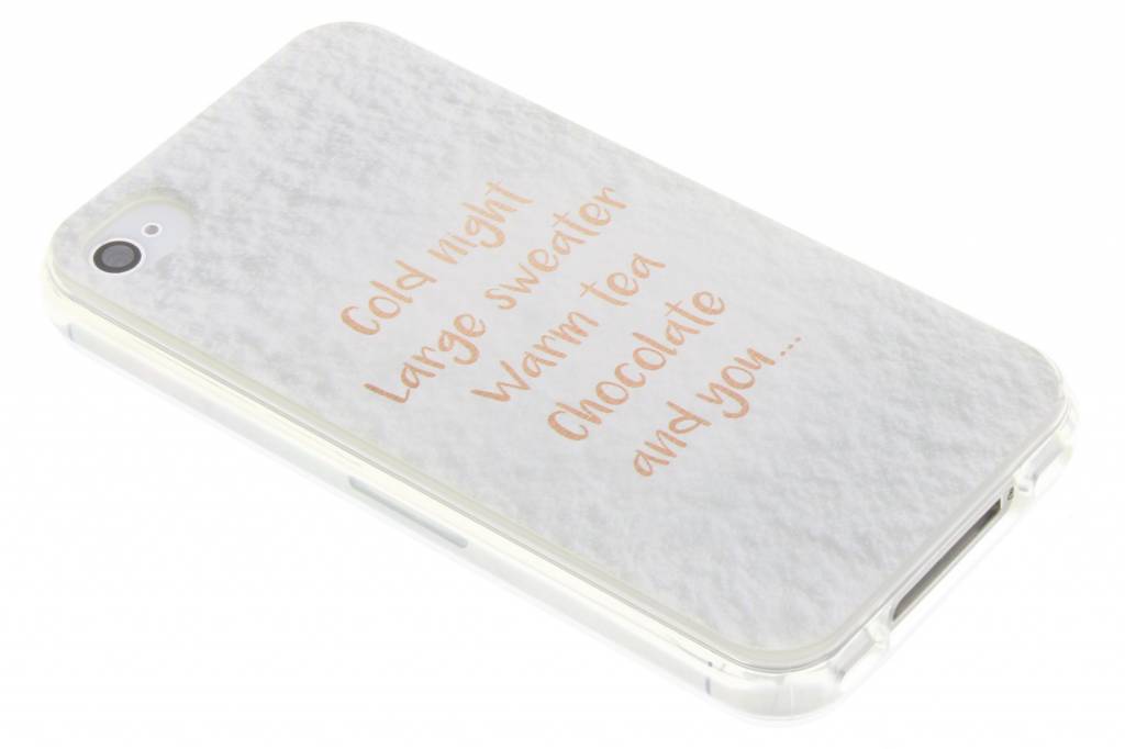 Image of Quote design Cold Night And You TPU hoesje voor de iPhone 4 / 4s