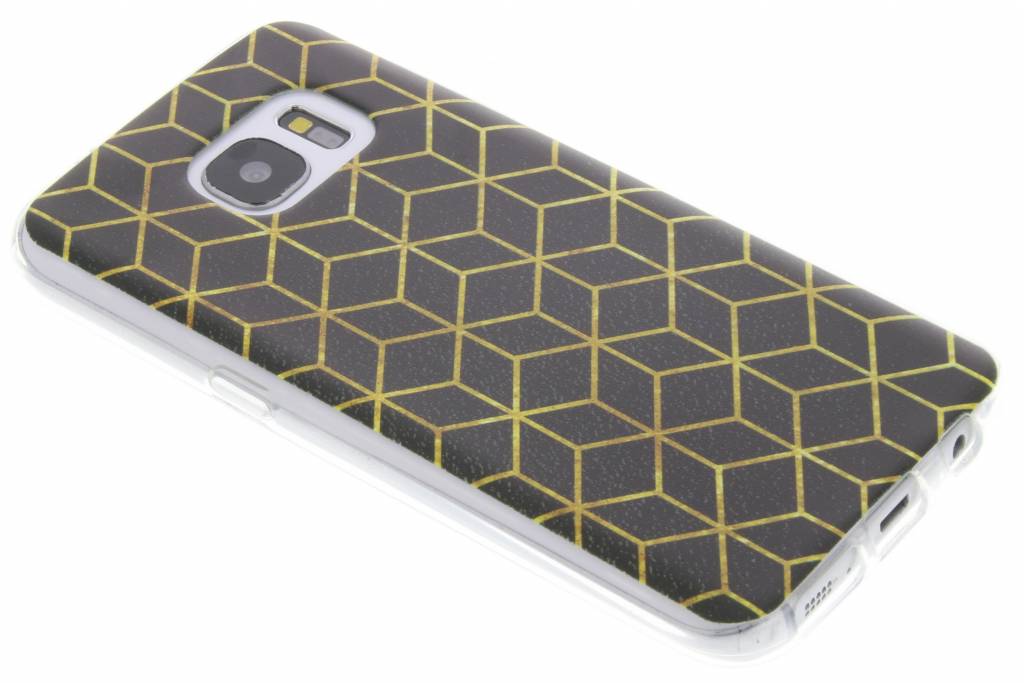 Image of Cubes Gold design TPU hoesje voor de Samsung Galaxy S7