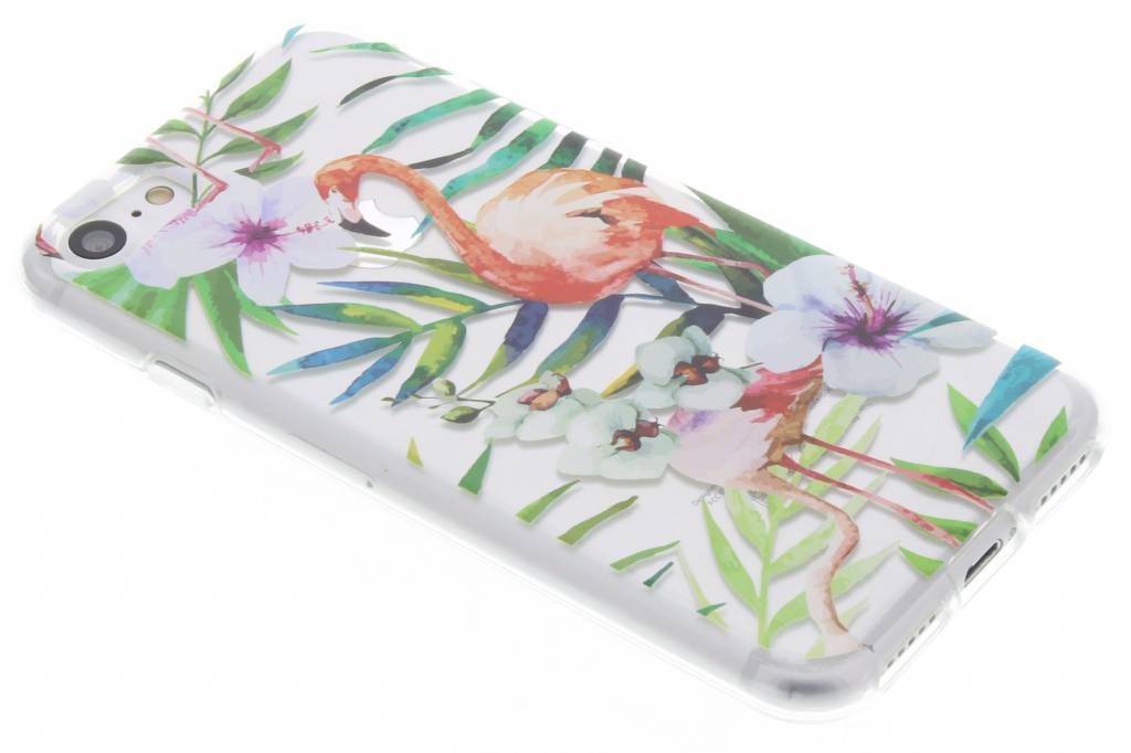 Image of Flamingo Flowers Watercolor TPU hoesje voor de iPhone 7