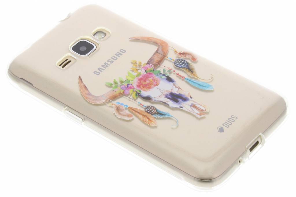 Image of Bull Skull Feathers design TPU hoesje voor de Samsung Galaxy J1 (2016)