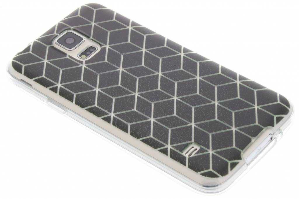 Image of Cubes Black design TPU hoesje voor de Samsung Galaxy S5 (Plus) / Neo