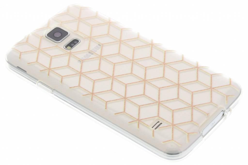 Image of Cubes Rose Gold design TPU hoesje voor de Samsung Galaxy S5 (Plus) / Neo