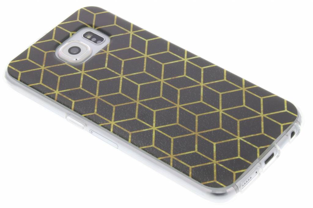 Image of Cubes Gold design TPU hoesje voor de Samsung Galaxy S6