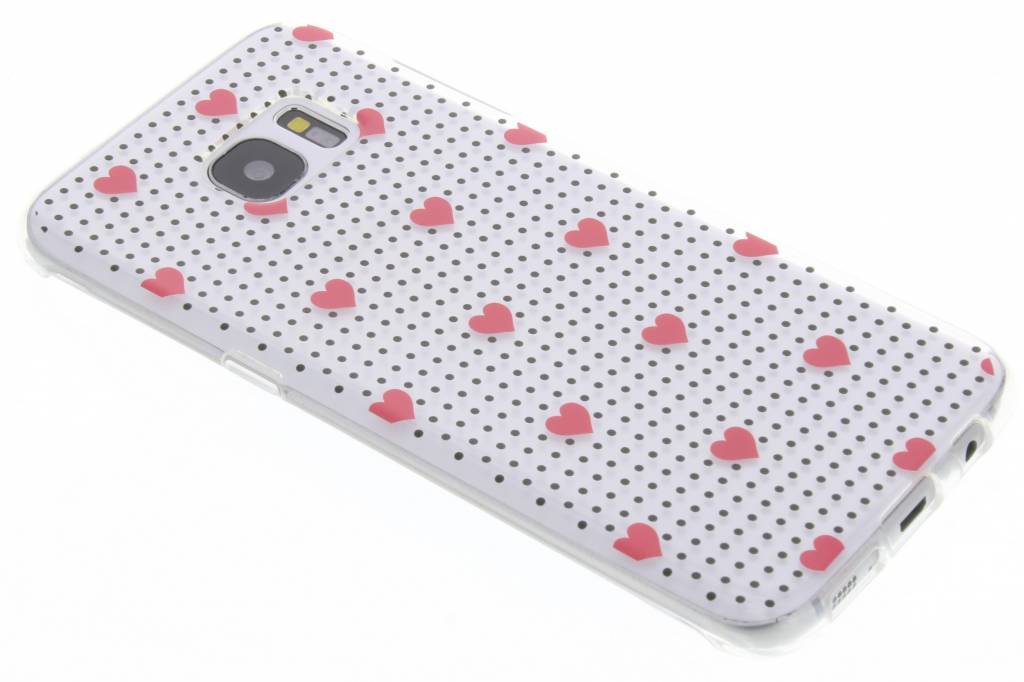 Image of Pink dots and hearts design TPU hoesje voor de Samsung Galaxy S7 Edge