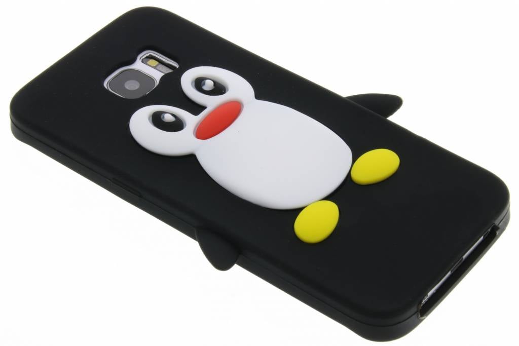 Image of Zwart pinguin siliconen hoesje voor de Samsung Galaxy S7 Edge