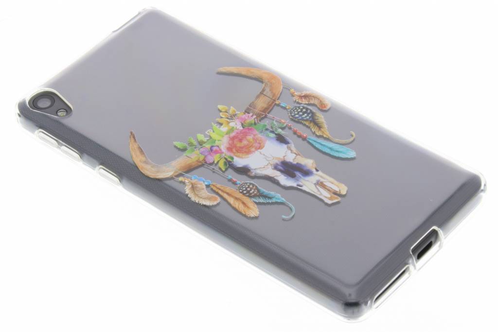 Image of Bull Skull Feathers design TPU hoesje voor de Sony Xperia E5