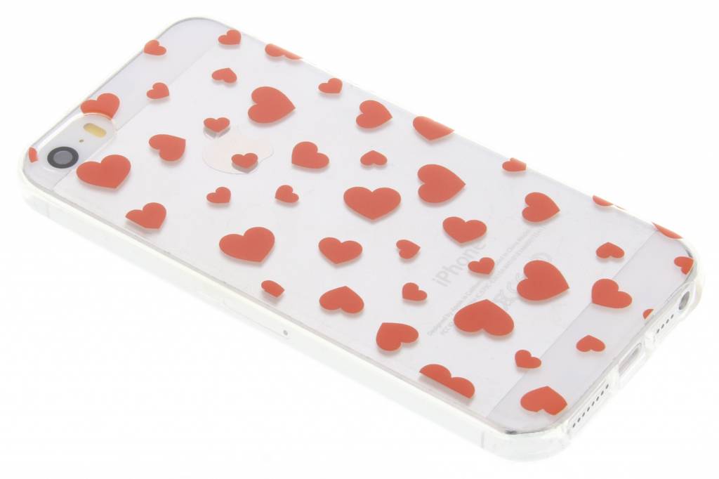 Image of Rode hartjes Love TPU hoesje voor de iPhone 5 / 5s / SE