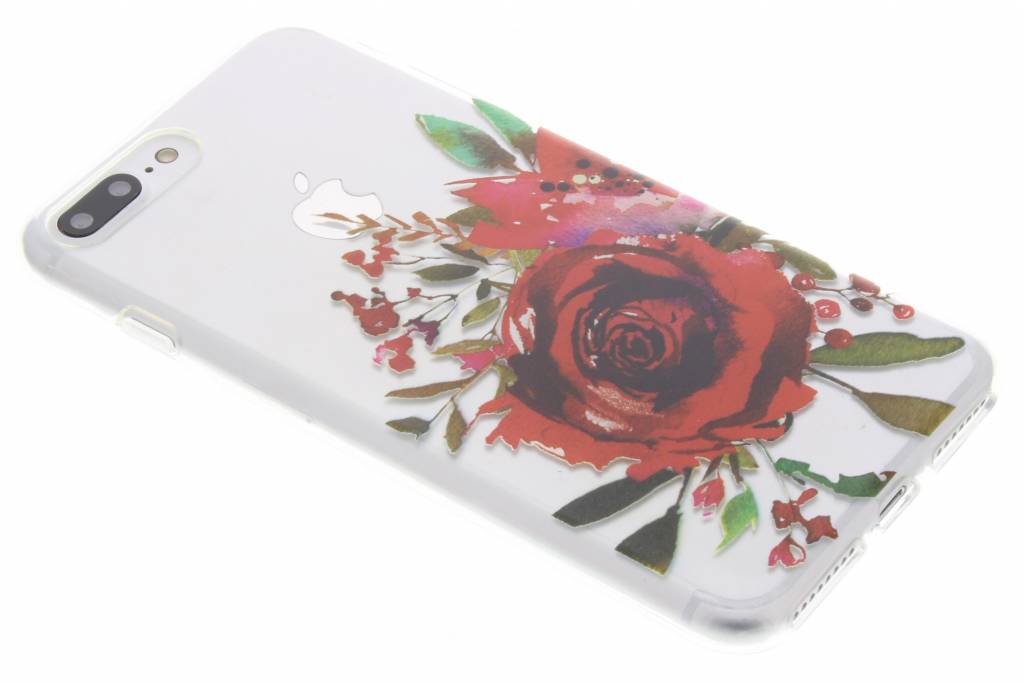 Image of Red Rose Watercolor Love TPU hoesje voor de iPhone 7 Plus