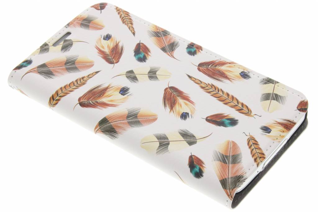 Image of Feathers Brown Design Booklet voor de Samsung Galaxy S5 (Plus) / Neo