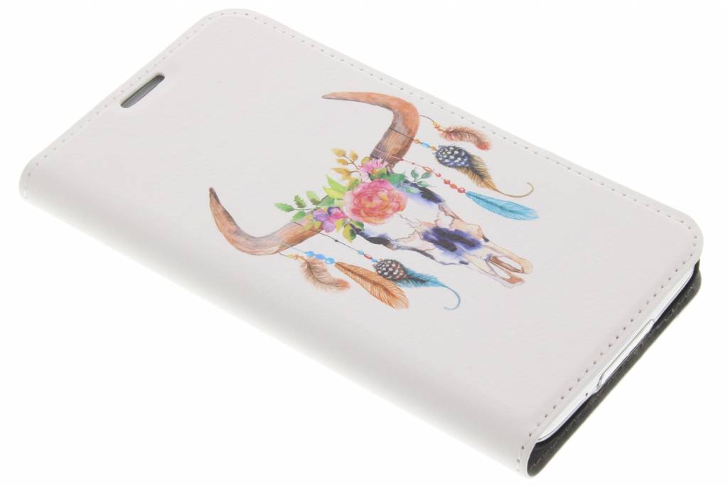 Image of Bull Skull Feathers Design Booklet voor de Samsung Galaxy S5 (Plus) / Neo