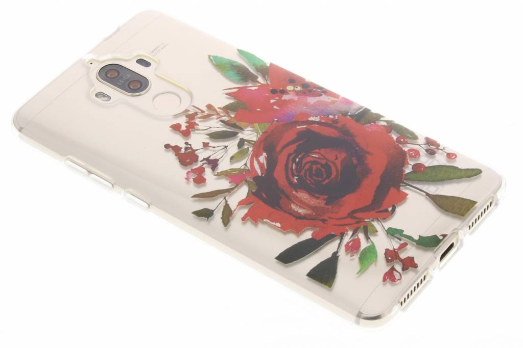 Image of Red Rose Watercolor Love TPU hoesje voor de Huawei Mate 9