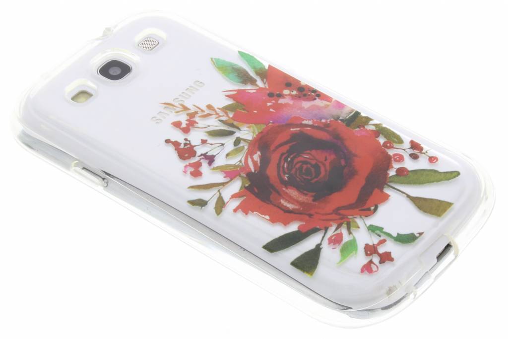 Image of Red Rose Watercolor Love TPU hoesje voor de Samsung Galaxy S3