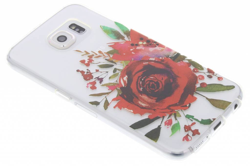 Image of Red Rose Watercolor Love TPU hoesje voor de Samsung Galaxy S6