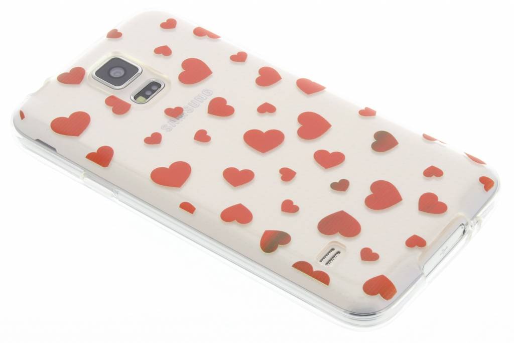 Image of Rode hartjes Love TPU hoesje voor de Samsung Galaxy S5 (Plus) / Neo