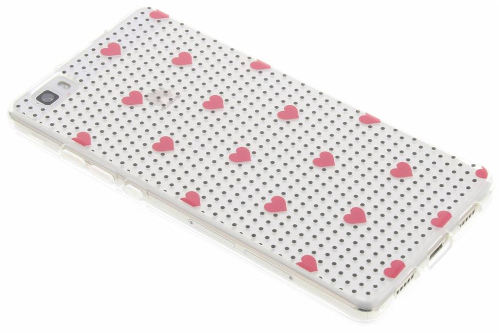 Image of Pink dots and hearts design TPU hoesje voor de Huawei P8 Lite