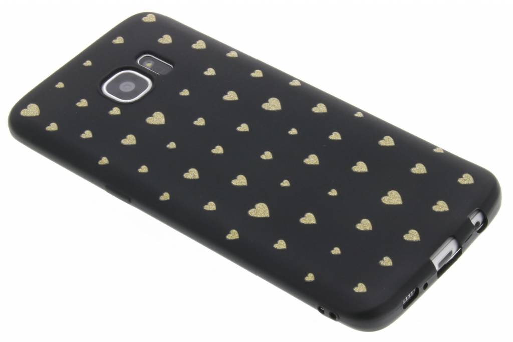 Image of Gouden hartjes glitter design TPU case voor de Samsung Galaxy S7 Edge