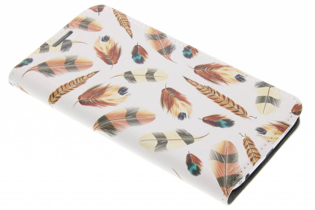 Image of Feathers Brown Design Booklet voor de Samsung Galaxy S6