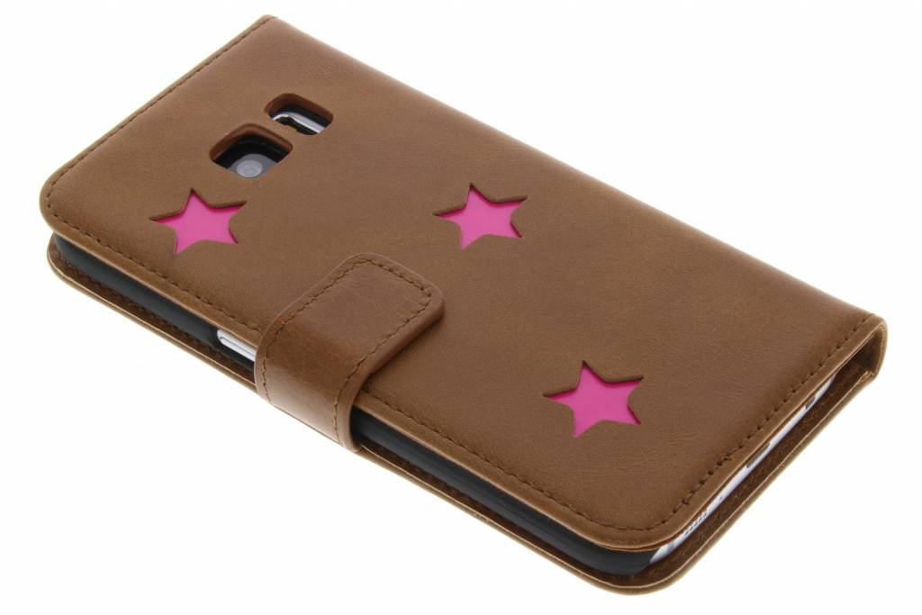 Image of Pink Reversed Star Booktype hoes voor de Samsung Galaxy S7