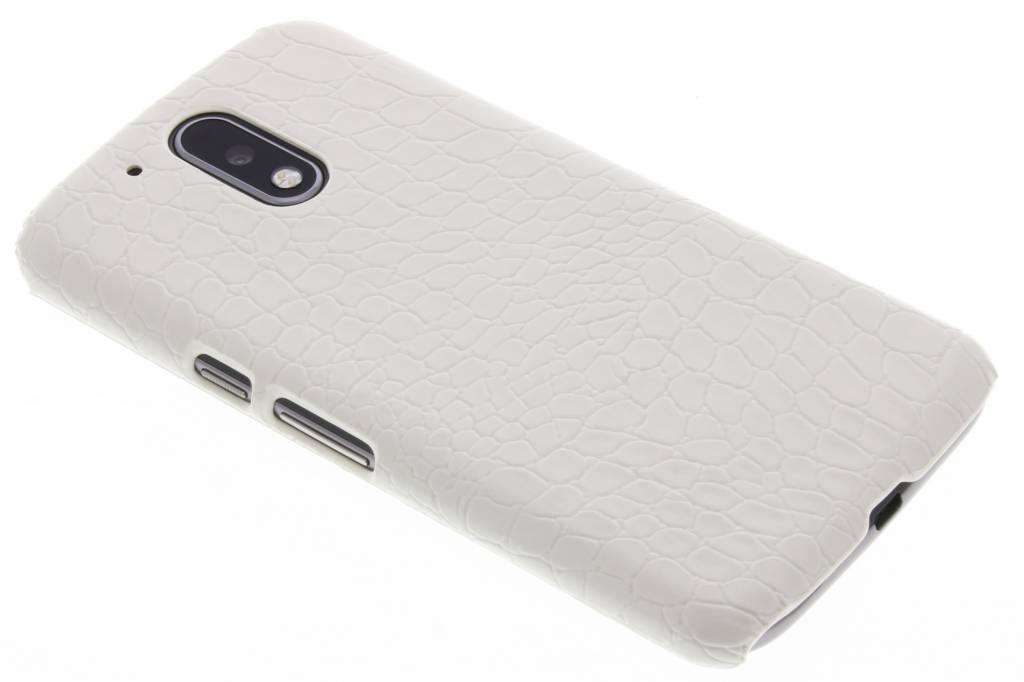 Image of Wit krokodil design hardcase hoesje voor de Motorola Moto G4 (Plus)