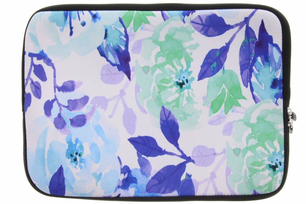 Image of Universele blauwe bloemen watercolor design sleeve 10 inch