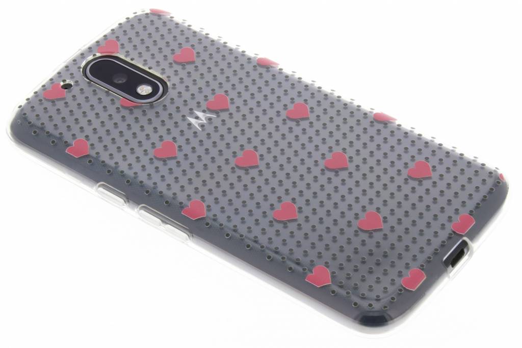 Image of Pink dots and hearts design TPU hoesje voor de Motorola Moto G4 (Plus)