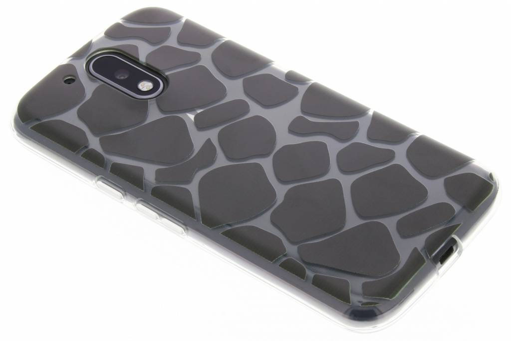 Image of Zwart dierenprint design Giraffe TPU hoesje voor de Motorola Moto G4 (Plus)