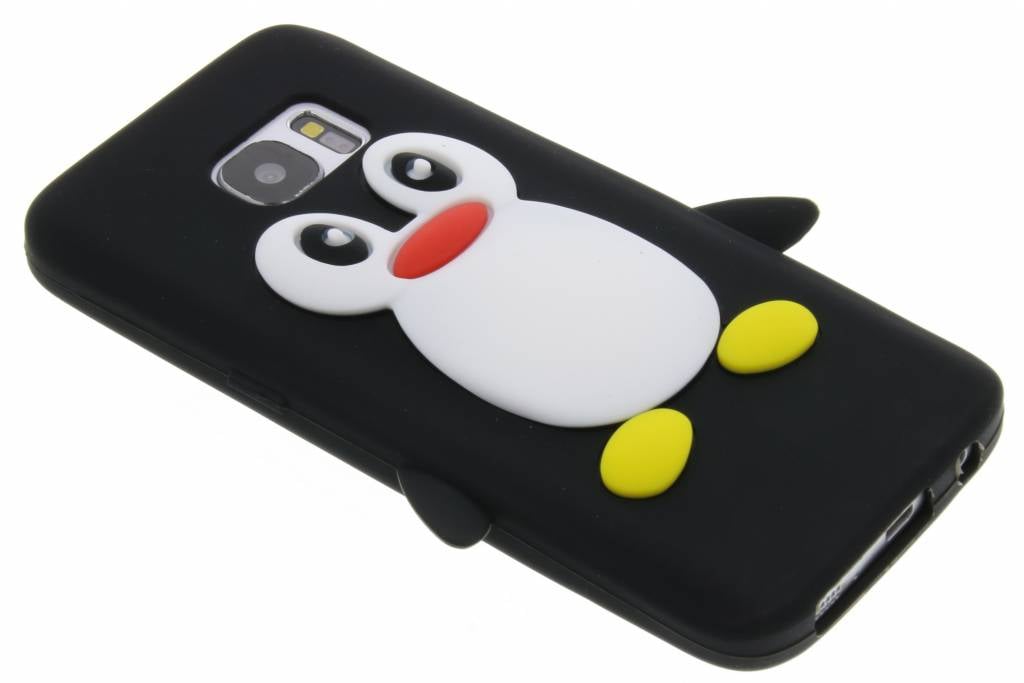 Image of Zwart pinguin siliconen hoesje voor de Samsung Galaxy S7