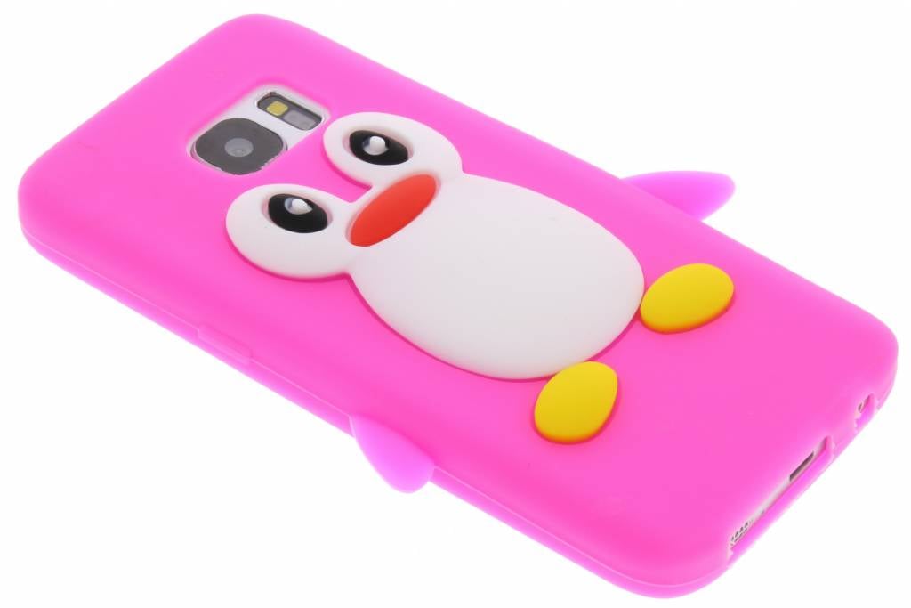 Image of Fuchsia pinguin siliconen hoesje voor de Samsung Galaxy S7