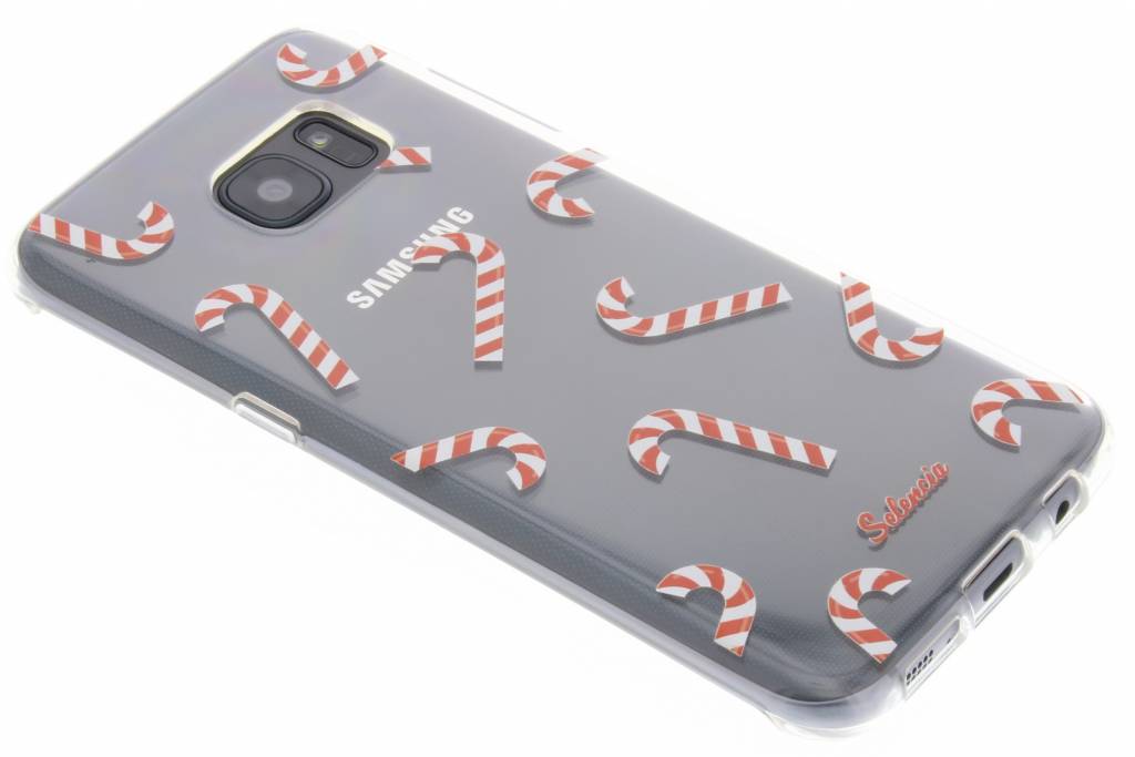 Image of Winter Wonderland Candy Cane Zuurstokjes TPU hoesje voor de Samsung Galaxy S7 Edge