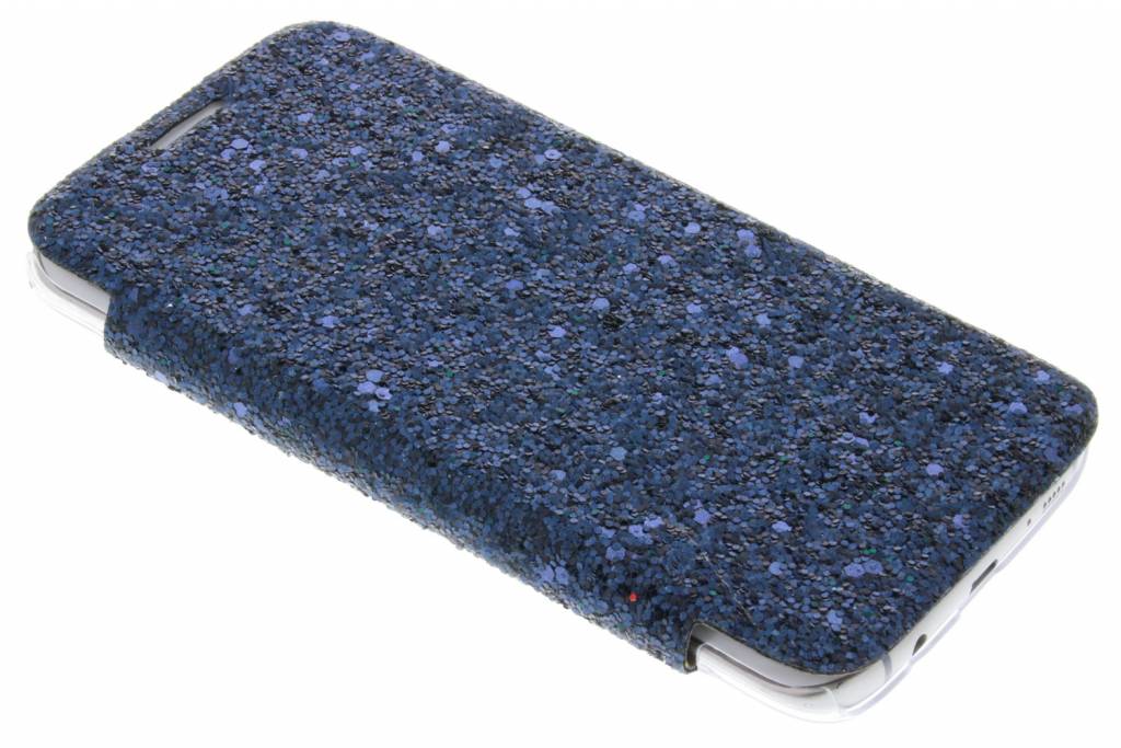 Image of Glitter glam booktype hoes voor de Samsung Galaxy S7 Edge - Donkerblauw