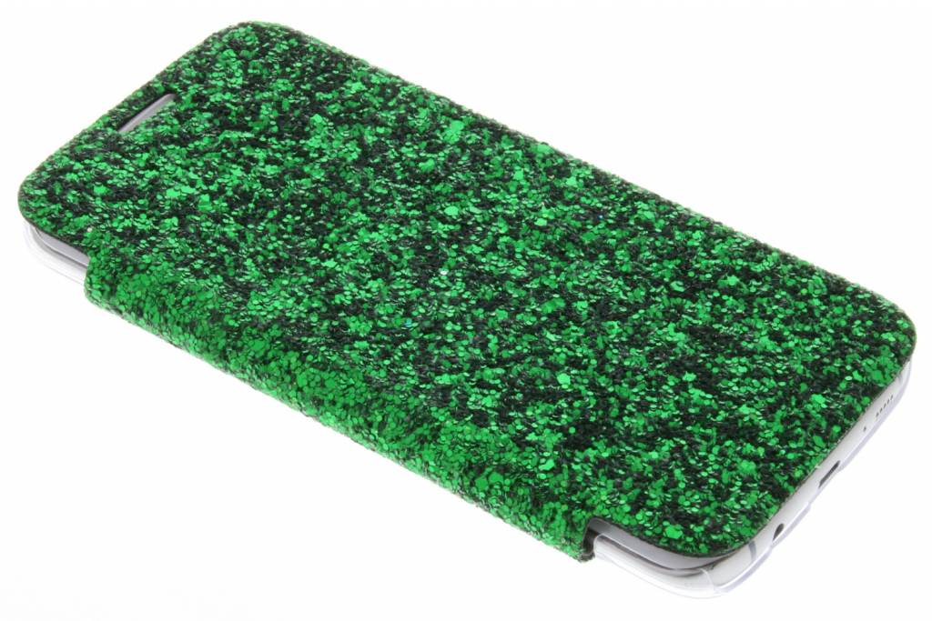 Image of Glitter glam booktype hoes voor de Samsung Galaxy S7 Edge - Groen