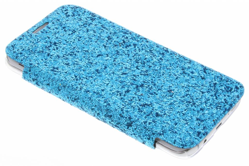 Image of Glitter glam booktype hoes voor de Samsung Galaxy S7 Edge - Turquoise