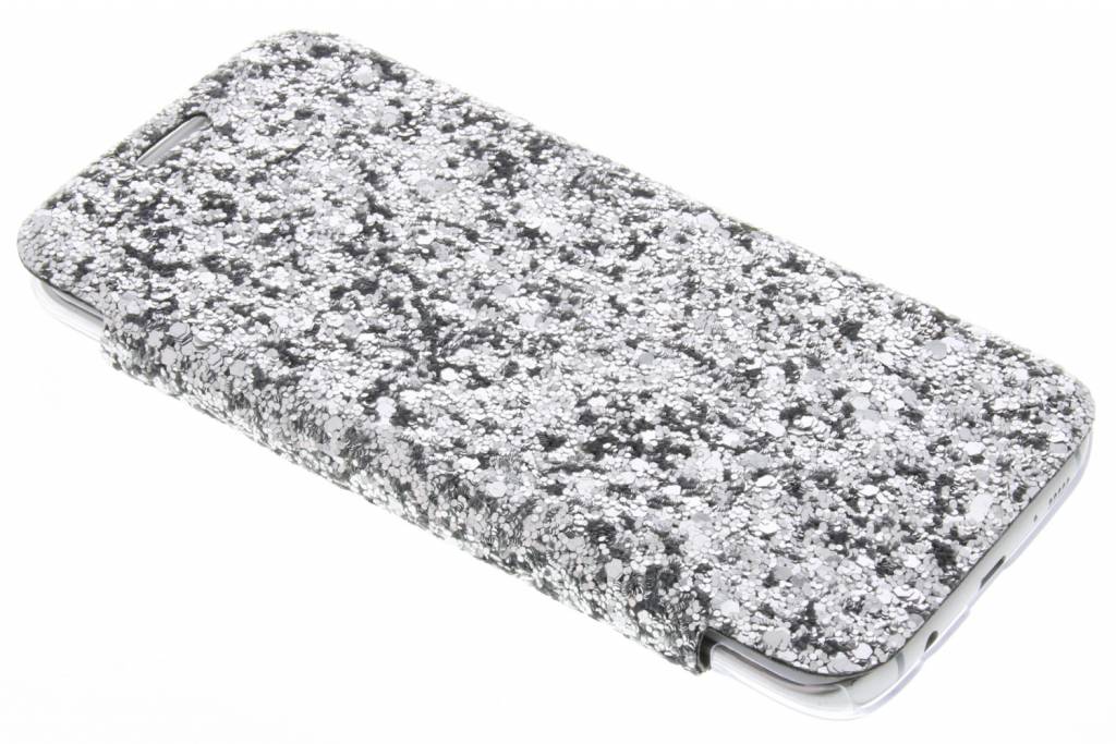 Image of Glitter glam booktype hoes voor de Samsung Galaxy S7 Edge - Zilver
